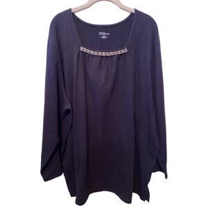 Women’s plus size long sleeve top with beaded detail sz 3X